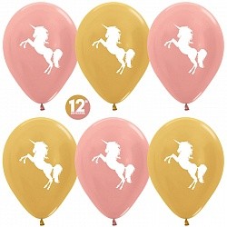 Sp (12''/30 см) Единорог, Розовое золото (568)/Золото яркое (570), металлик, 2 ст