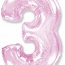 Fm (40"/102 см) Цифра, 3, Розовый пастель, 1 шт.