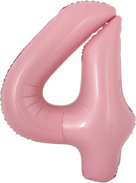 Fa (16''/41 см) Мини-цифра с клапаном, 4, Розовый, 1 шт.