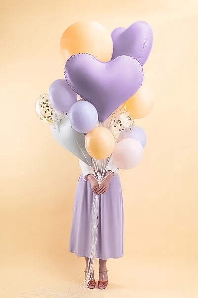 Fa (24''/61 см) Сердце, Люкс, Сиреневый, Матовый, 1 шт.