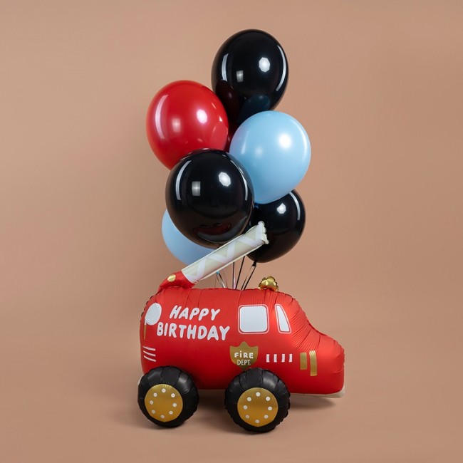 Fa 3D (26''/66 см) Фигура, Пожарная машина, Сатин, 1 шт. в уп.
