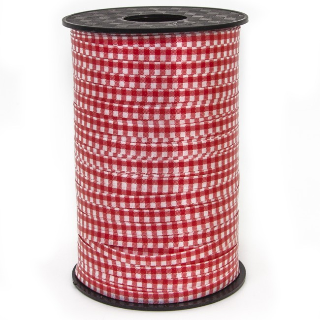 Лента полипропиленовая (0,5 см*250 м) Клетка Виши, Красный, 1 шт.
