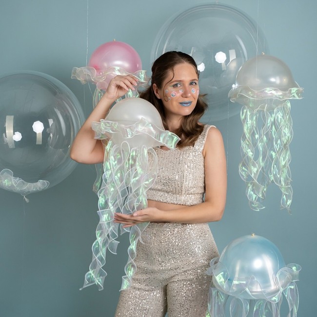 Лента декоративная (4 см*9,14 м) Органза с леской, Белый, Хамелеон, 1 шт.