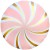 Fa (18''/46 см) Круг, Леденец, Розовый/Золото, Сатин, 1 шт.