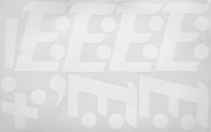 Наклейки буквы 10 см "Е"/"Ё" белые, 1 лист