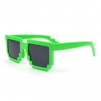 Карнавальные очки "Пиксели", зеленые, 1 шт.