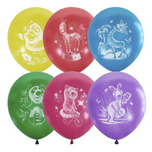 M (12&quot;/30 см) /Пастель+Декоратор (растр) 2 ст. рис Веселый зоопарк, 50 шт.