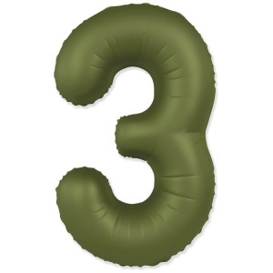 Fm (40''/102 см) Цифра, 3 SLIM Olive Green, 1 шт. в уп.