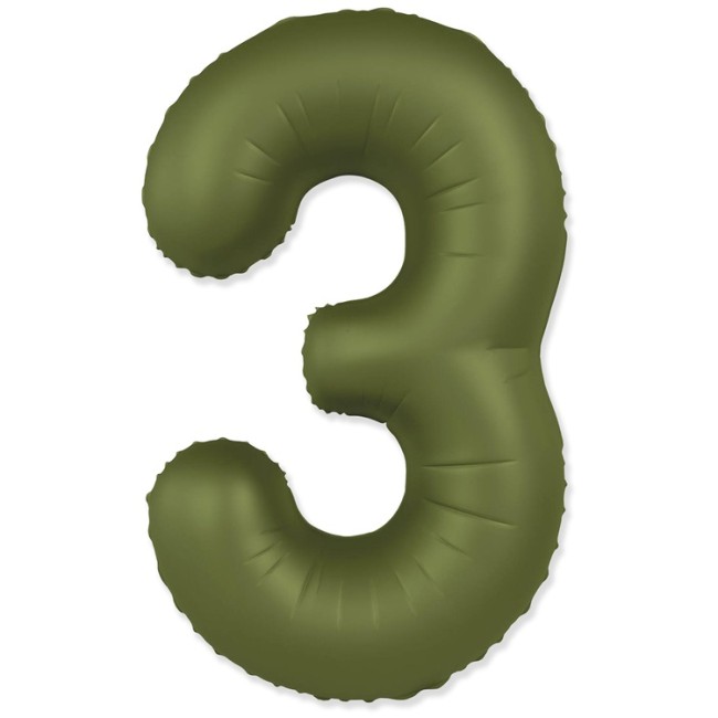 Fm (40''/102 см) Цифра, 3 SLIM Olive Green, 1 шт. в уп.