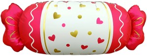 Fa (34''/86 см) Фигура, Конфета, Сердечки, Красный, Сатин, 1 шт. в уп.