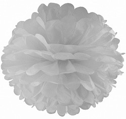Бумажный помпон Белый (12"/30 см)