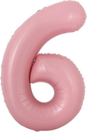 Fa (16&quot;/41 см) Мини-цифра с клапаном, 6, Розовый, 1 шт.