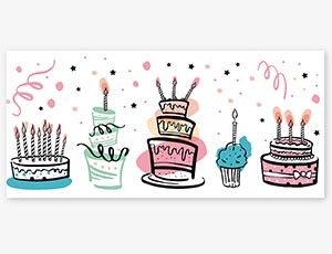 Конверт д/денег Торты разноцветные, 5 шт.