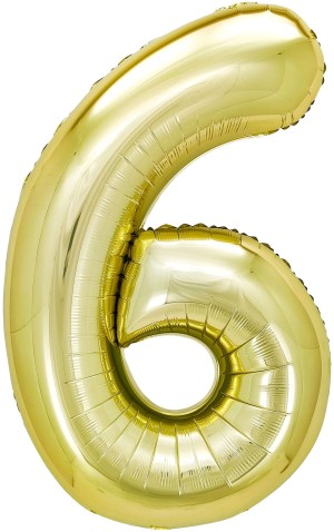 Fa (40''/102 см) Цифра, 6, Белое золото, 1 шт. в уп.