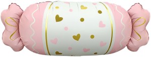 Fa (34''/86 см) Фигура, Конфета, Сердечки, Розовый, Сатин, 1 шт. в уп.