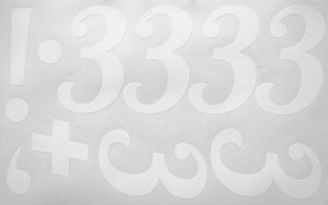 Наклейки буквы 10 см "З" белые, 1 лист