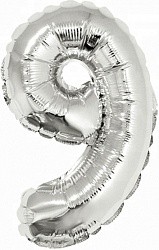 Fa (16"/41 см) Мини-Цифра с клапаном, 9, Серебро, 1 шт.