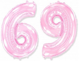Fm (40''/102 см) Цифра, 6/9, Розовый пастель, 1 шт.
