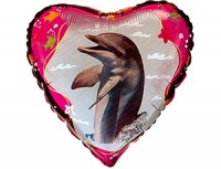 Fm (18"/45см) /Сердце, Дельфин на красном, 1 шт.