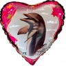 Fm (18"/45см) /Сердце, Дельфин на красном, 1 шт.