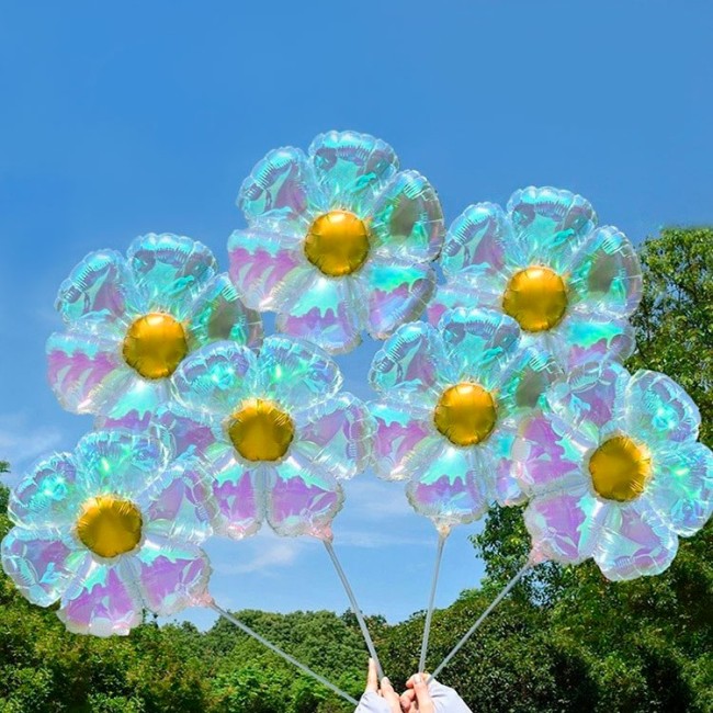 Fa (24''/61 см) Цветок, (надув воздухом), Прозрачный, Хамелеон, 1 шт.