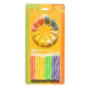 MC Свечи 2-х цветные 24/12шт с держателями 6см