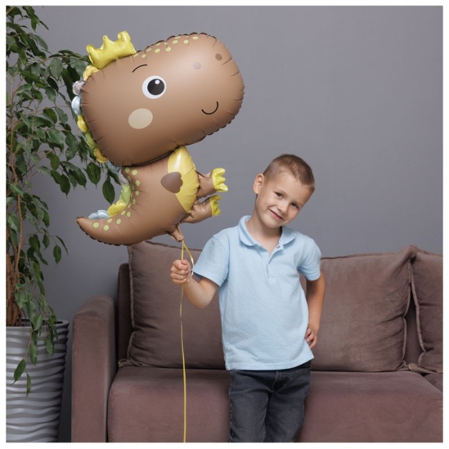 Вз (31''/79 см) ФИГУРА Динозаврик в короне бежевый в уп., 1 шт.