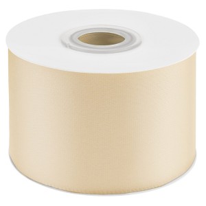 Лента атласная (5 см*22,85 м) Белое золото, 1 шт.