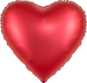 Fa (30''/76 см) Сердце, Красный, Сатин, 1 шт. в уп.