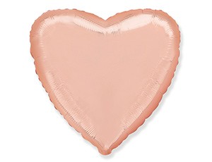 Fm (18''/46 см) /СЕРДЦЕ Металлик Rose Gold, 5 шт.