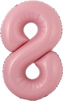 Fa (16"/41 см) Мини-цифра с клапаном, 8, Розовый, 1 шт.