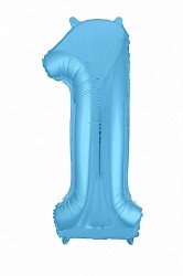 Ag (40''/102 см) Цифра, 1, Slim, Голубой, в упаковке 1 шт.