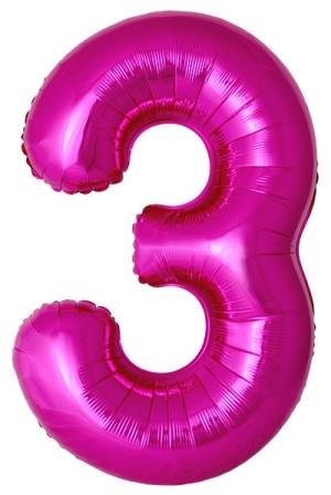 Fm (40''/102 см) Цифра, 3 Slim, Фуше, Металлик, 1 шт. в уп.