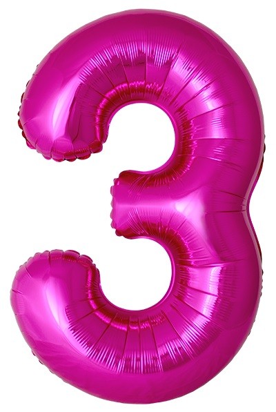 Fm (40''/102 см) Цифра, 3 Slim, Фуше, Металлик, 1 шт. в уп.