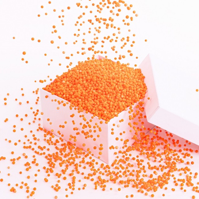 Шарики пенопласт, Оранжевый, 2-4 мм, 10 гр.