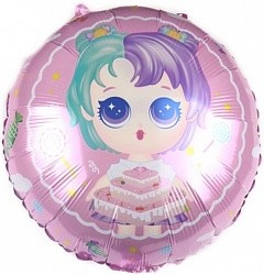 Fa (18''/46 см) Круг, Модная кукла (разноцветные локоны), Нежно-розовый, 1 шт.