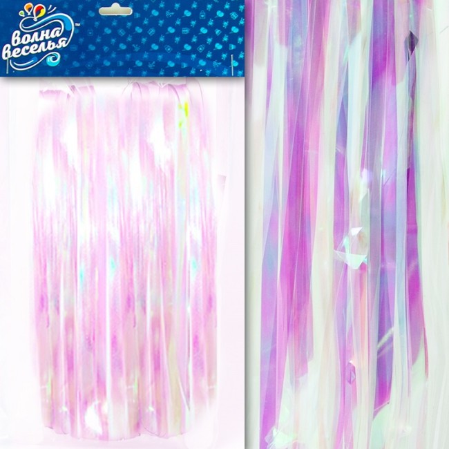 Занавес Дождик Хамелеон, Прозрачный, Голография, 100*200 см, 1 шт.