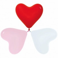 Sp Сердце (12"/30 см) Ассорти Белый/Розовый/Красный, пастель, 50 шт.