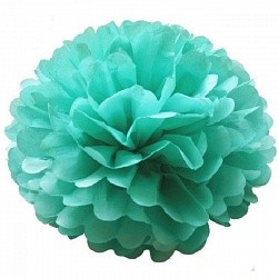 Бумажный помпон Бирюзовый (14"/36 см)