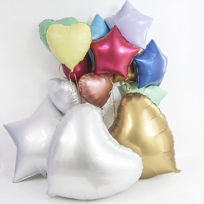 Gr (18''/46 см) Сердце, Вишневый, Сатин, 1 шт.