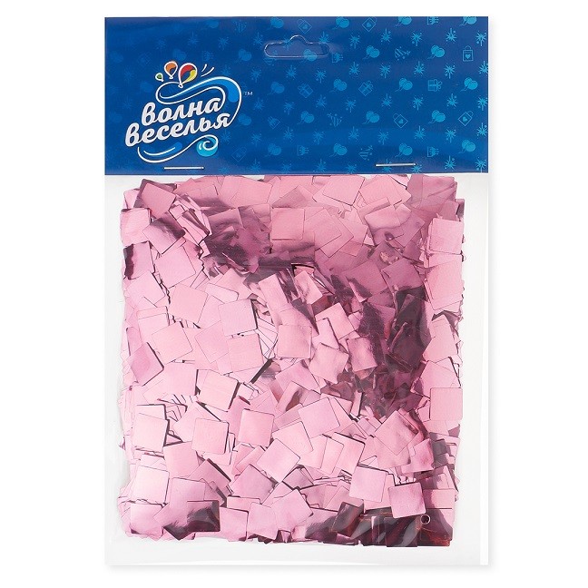 Конфетти фольга Квадрат, Розовое Золото, Металлик, 1 см, 50 г.