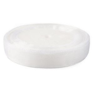 Лента органза (1,2 см*22,85 м) Белый, 1 шт.