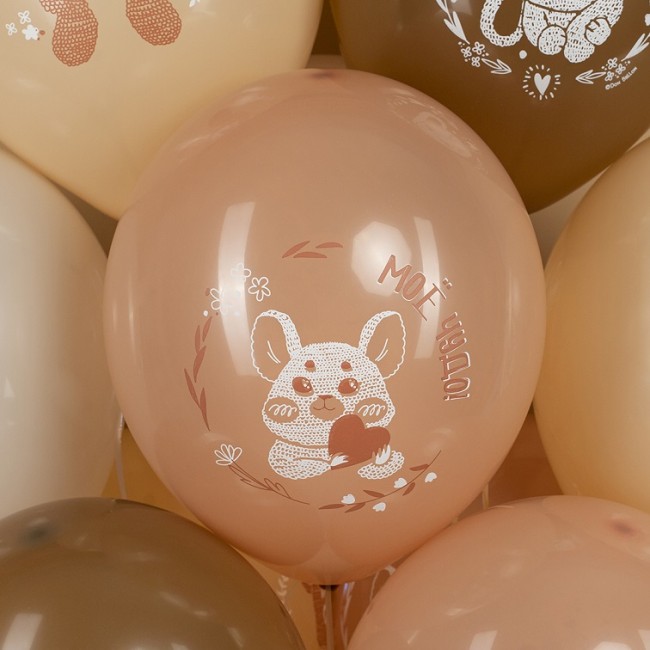 512 (12''/30 см) Нежные зверята Ассорти, пастель, 2 ст, 25 шт.