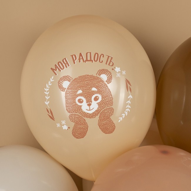 512 (12''/30 см) Нежные зверята Ассорти, пастель, 2 ст, 25 шт.