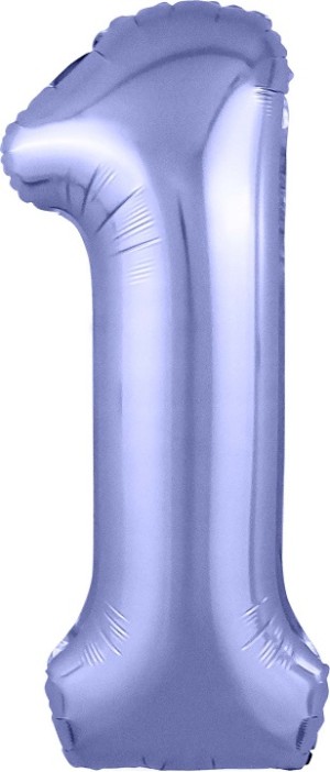 Ag (40&quot;/102 см) Цифра, 1, Slim, Пастельный фиолетовый, 1 шт. в уп.