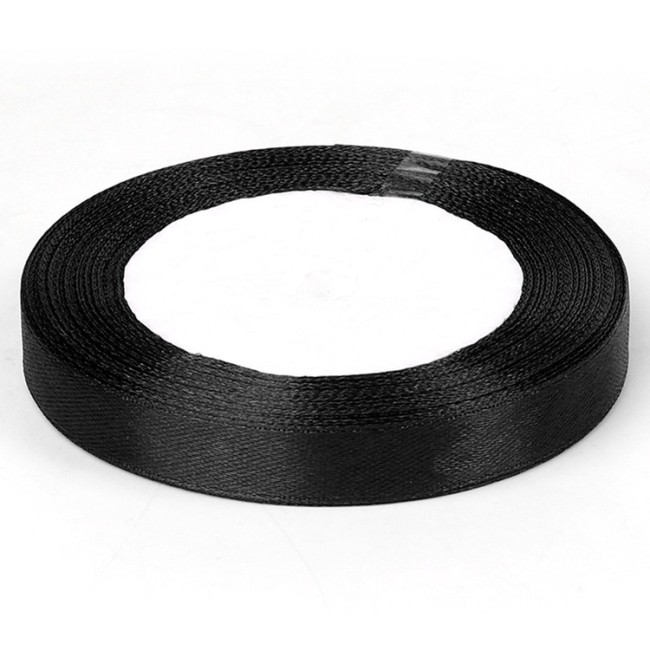 Лента атласная 12мм*22,5м 3173 черный