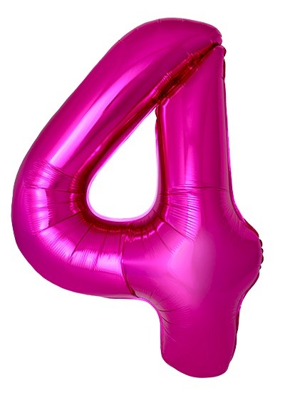 Fm (40''/102 см) Цифра, 4 Slim, Фуше, Металлик, 1 шт. в уп.