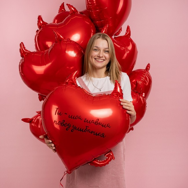 Fa (30''/76 см) Сердце, Чертенок, Красный, 1 шт. в уп.