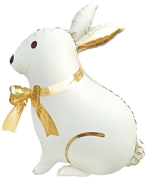 Fa (33''/84 см) Фигура, Зайка с золотым бантиком, Сатин, 1 шт.