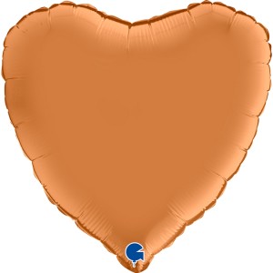 Gr (18''/46 см) Сердце, Карамель, Сатин, 1 шт.
